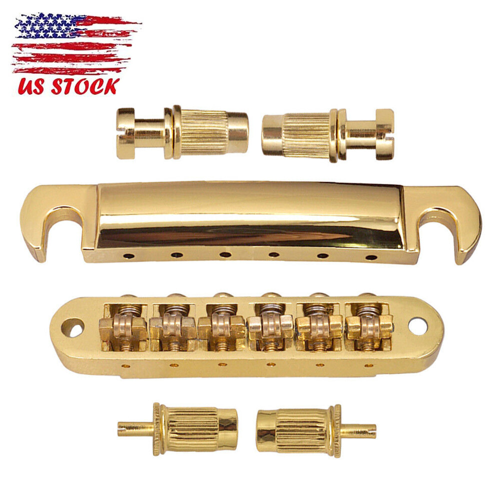 Guitar Roller Saddle Bridge Tailpiece & Locking Posts for LP Epiphone SG