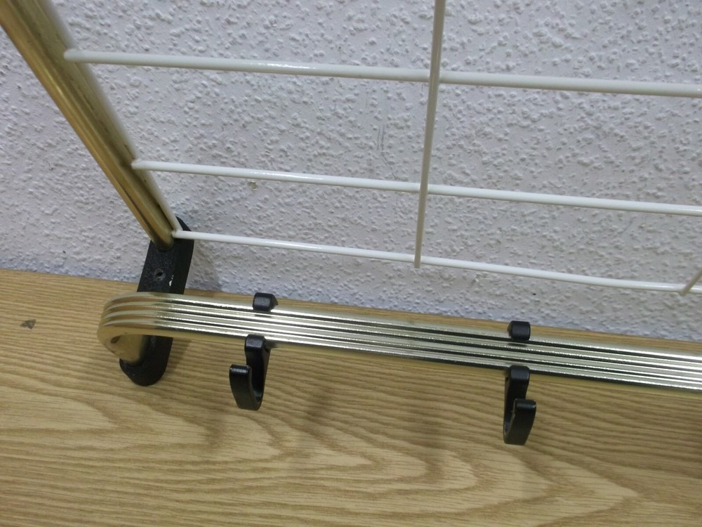 50s 60s Wardrobe Wall Coat Rack Shelf Hanging String Vintage