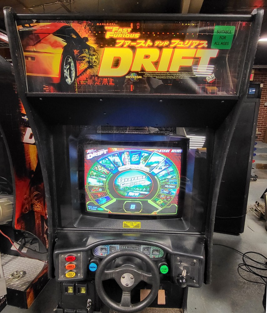 Fast and Furious DRIFT Sit Down Arcade Driving Video Game Machine - WORKING!