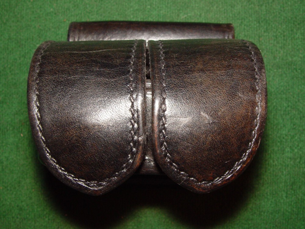 SAFARILAND 350-2 Black Leather Double  Speedloader Case