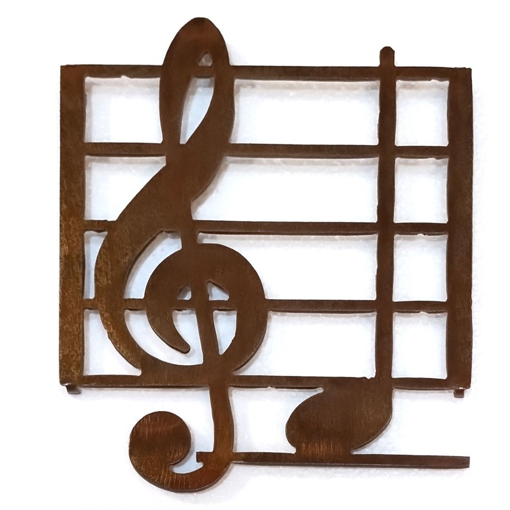 6" Musical Note Rustic Metal Wall Hanging