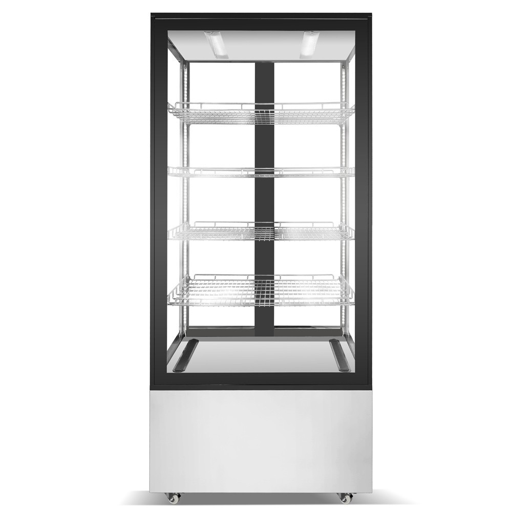 Vertical Standing Refrigerated Bakery Display, 4 Sides Glass, 20 cu. ft., SS