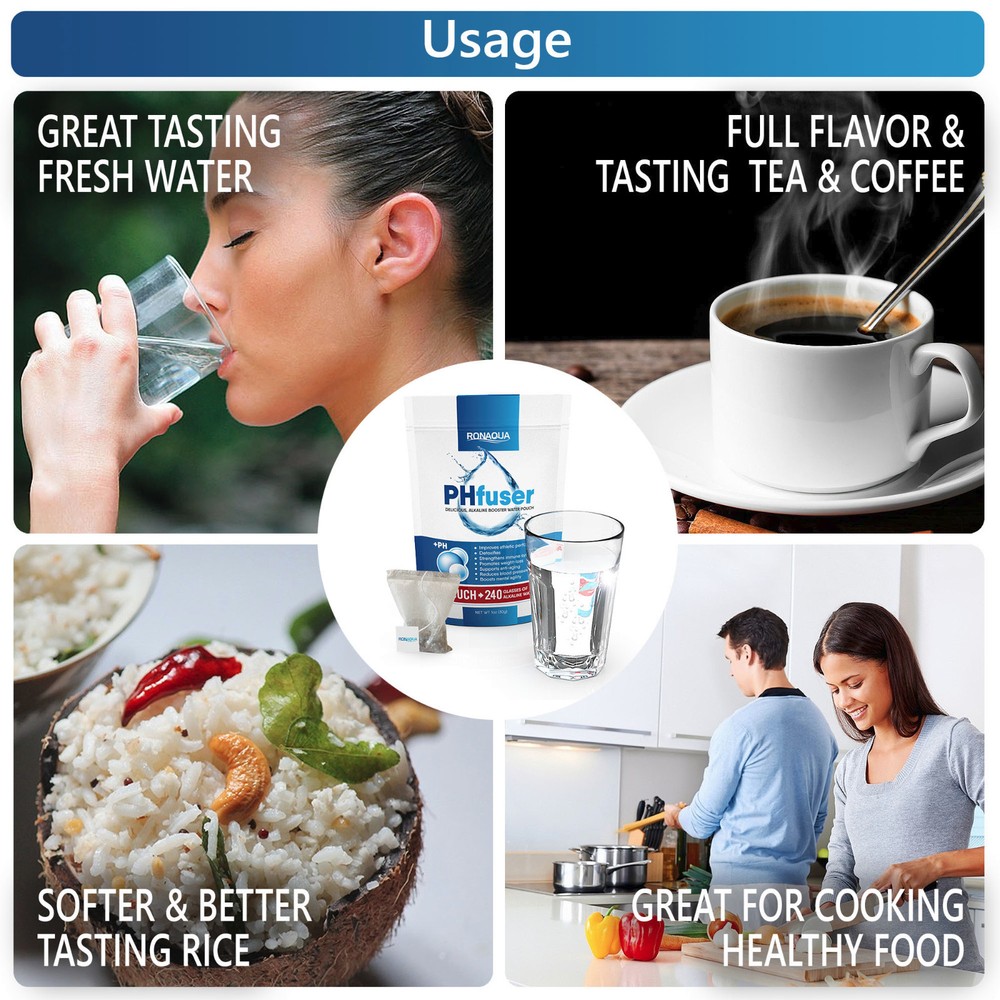 PHfuser Alkaline Water Filtration Pouch 3 Pack