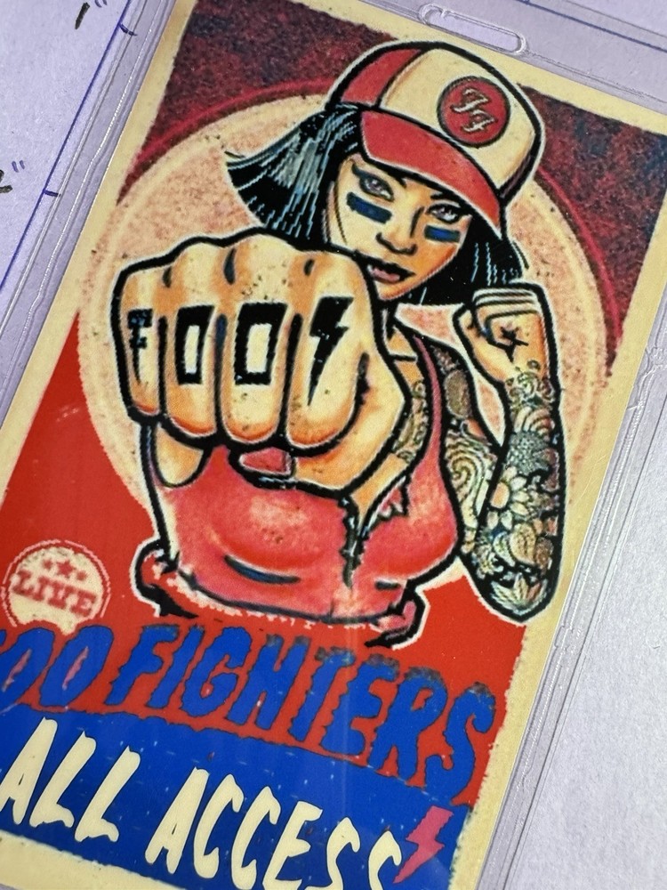 Foo Fighters commemorative all access backstage pass/laminate with lanyard