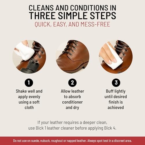 Leather Conditioner & Cleaner 32oz - Restore, Polish & Protect Smooth Leather