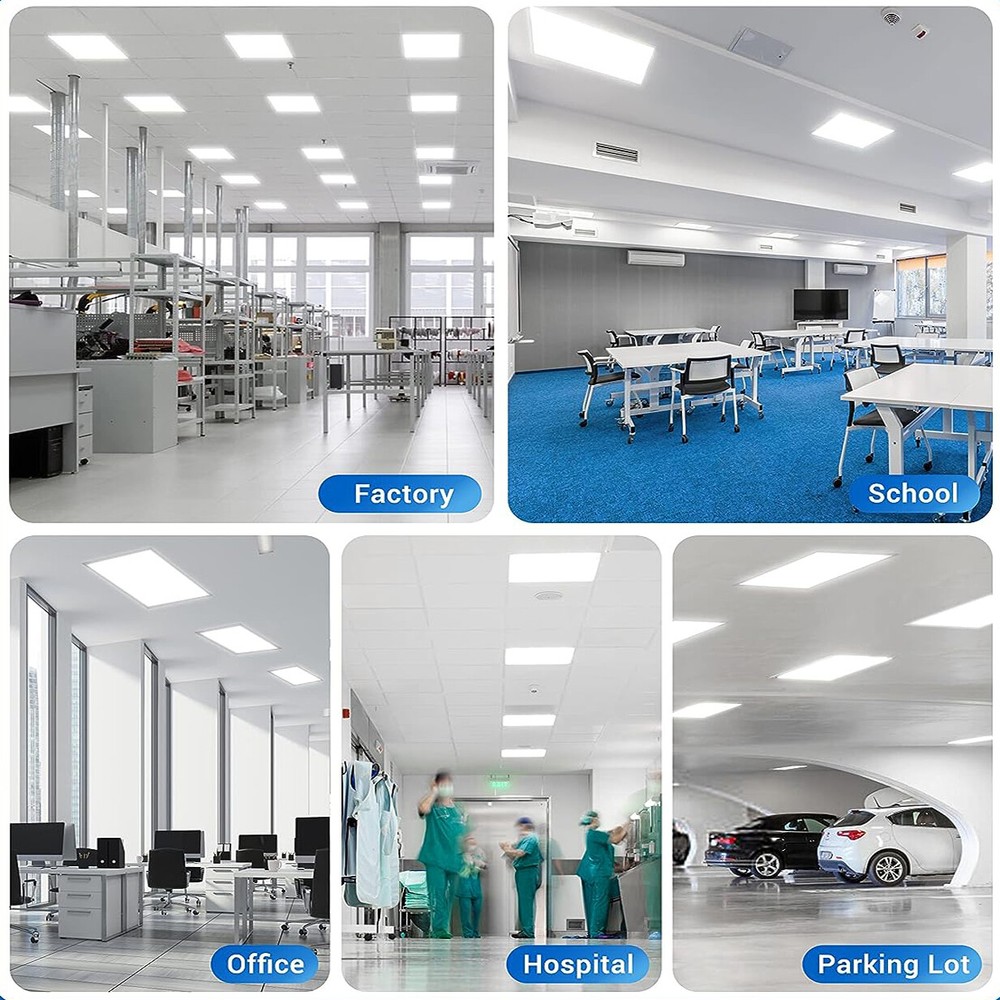 2x4 FT LED Flat Panel Troffer Light, 4 Pack 75 Watts 8400LM Drop Ceiling Lights