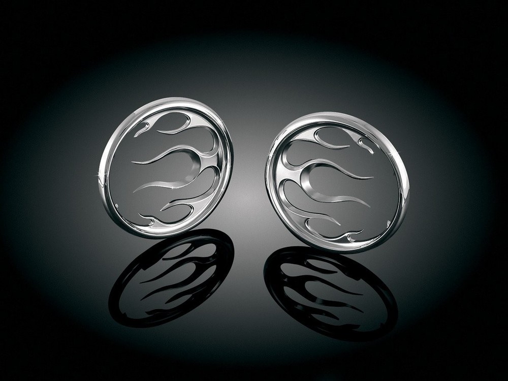 Kuryakyn Flame Speaker Grills Chrome