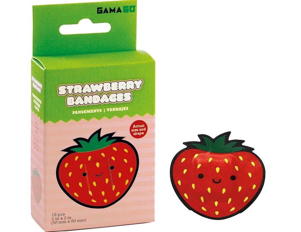 Strawberry Pattern Self-Adhesive Fun Novelty Bandages 18pcs
