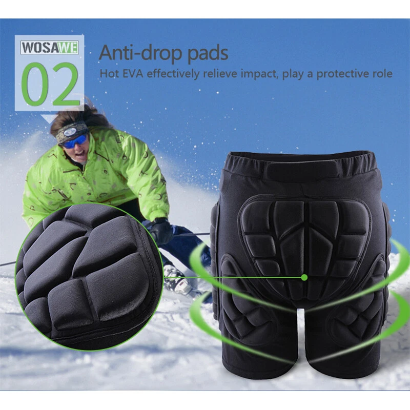 WOSAWE Protective Hip Shorts Ski Snowboard Impact Pants Protector Guards Shorts