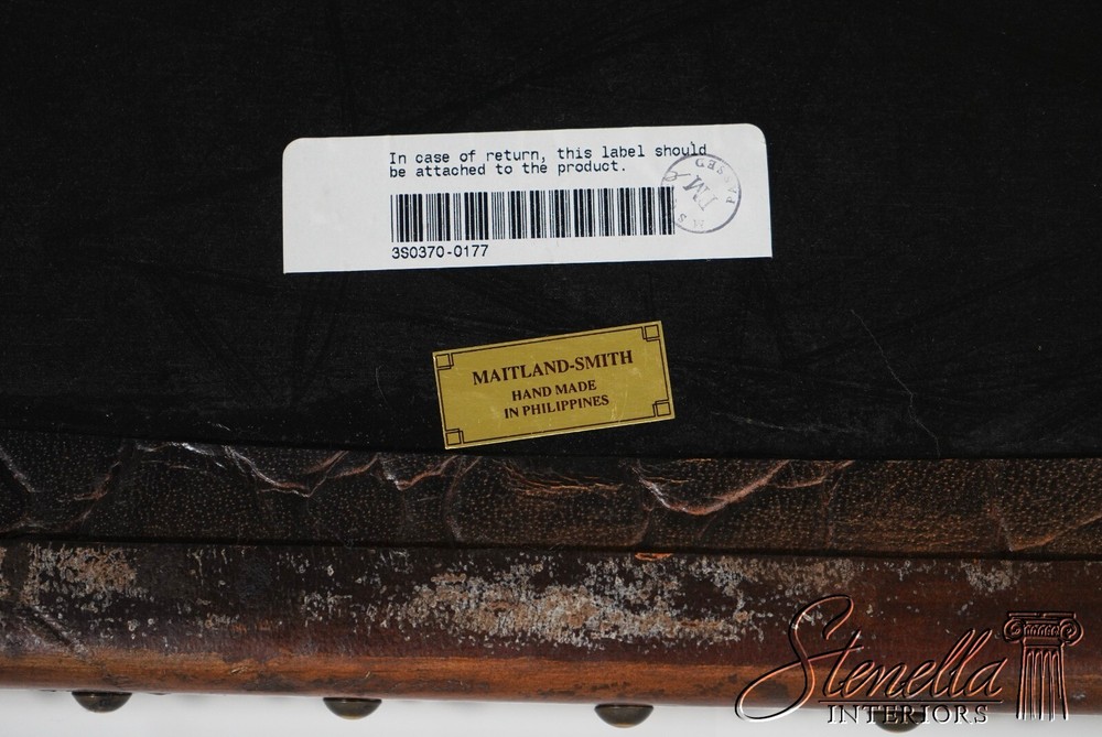 L67479: MAITLAND SMITH Gator Pattern Leather Storage Trunk
