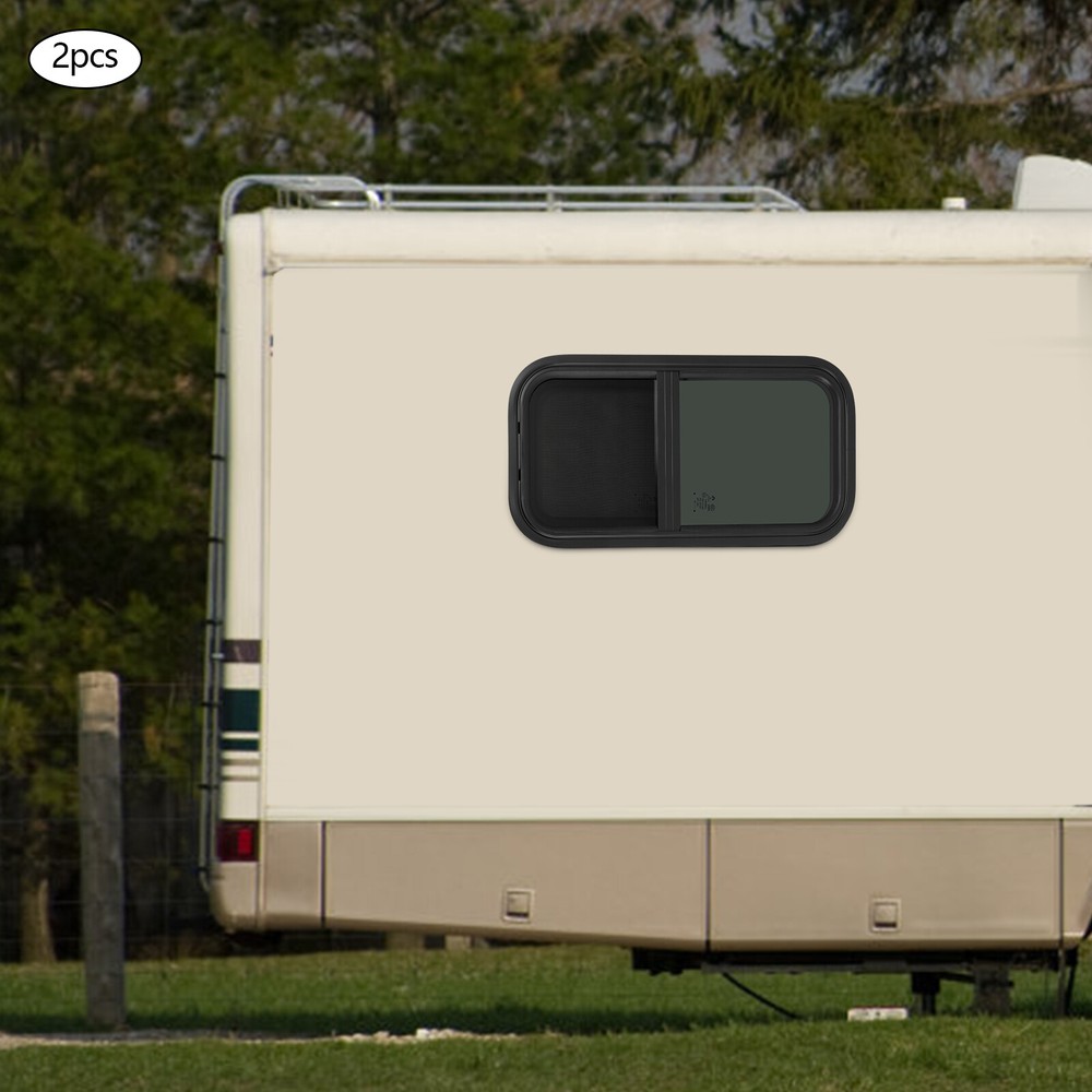2Pcs RV Window Venting Window Vertical Slide Window w/Trim Rings Rectangular