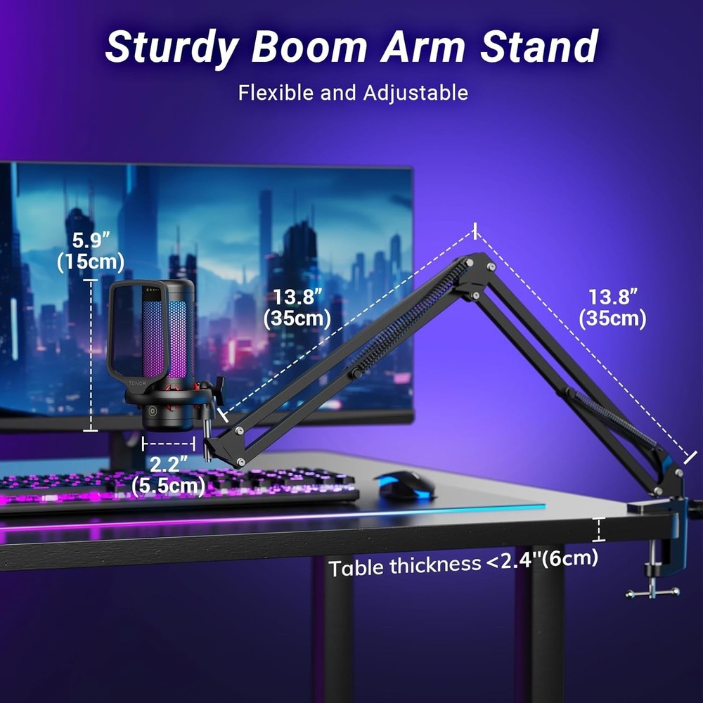 Streamer's USB Microphone with RGB Lighting