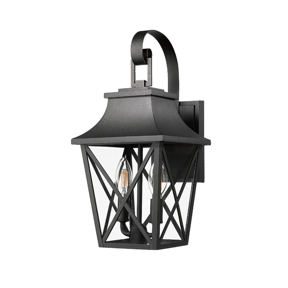 Outdoor Wall Lantern with 2-Light, Modern Waterproof Farmhouse Sconce (1 Pack)
