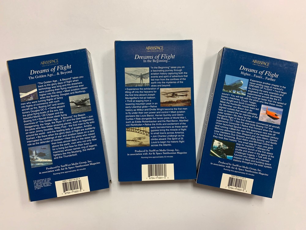Air&Space Smithsonian Dreams of Flight Three Volume VHS Set