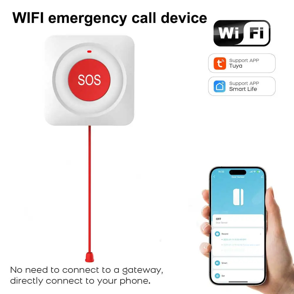 Emergency SOS Button Wireless Call Button for Elderly Patient Safety AlertSystem