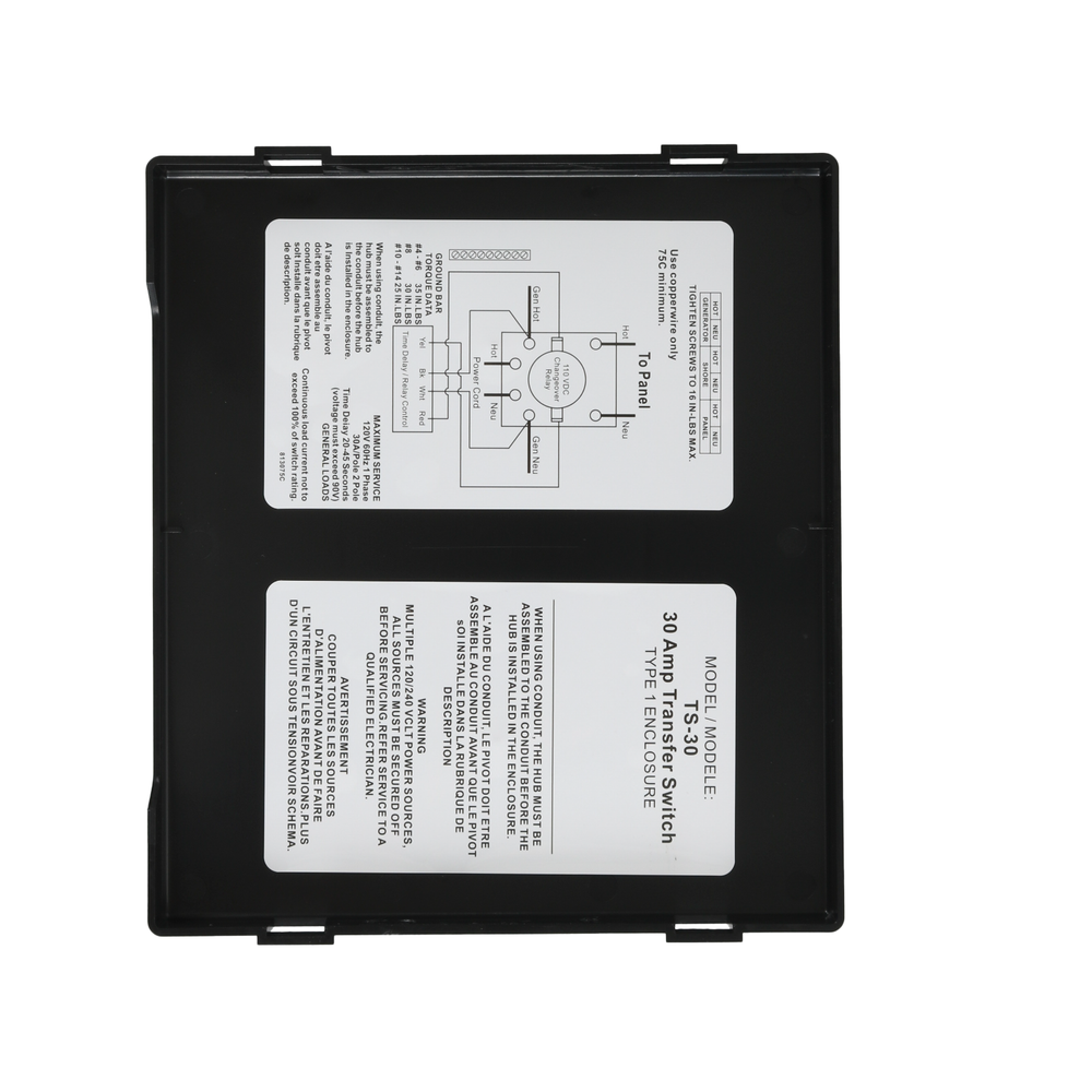 TS-30 30 Amp Automatic Transfer Switch For Inverter, shore power or generators