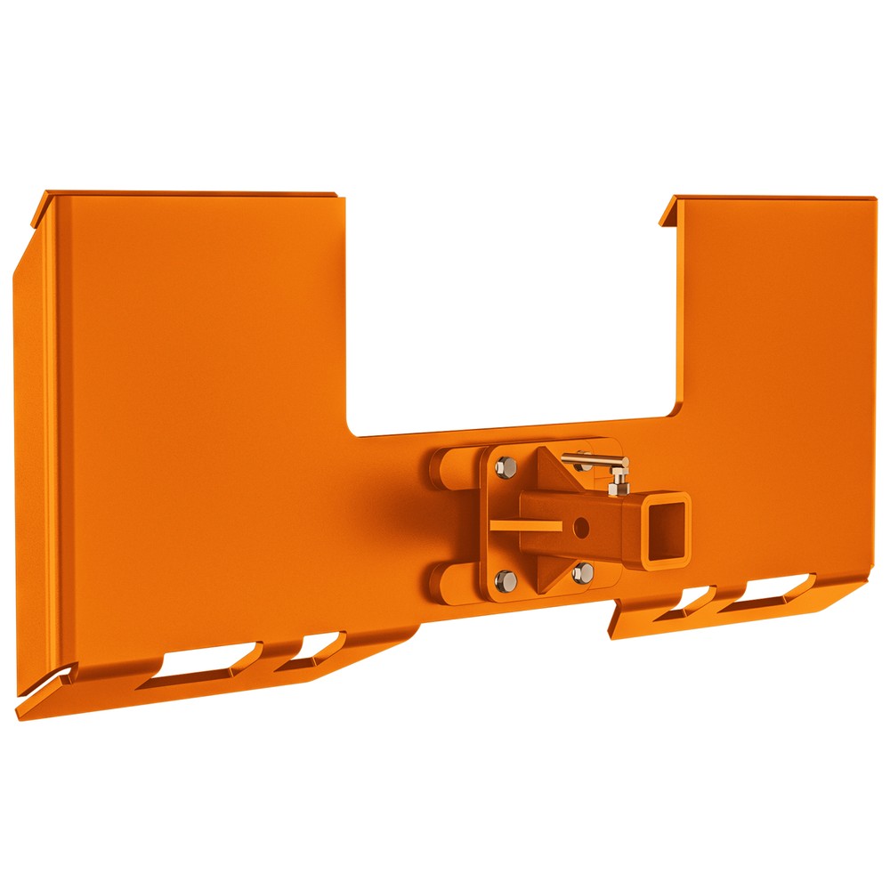 3/8" Thick Skid Steer Mount Plate Quick Attach W/ 2" Removable Hitch Orange US