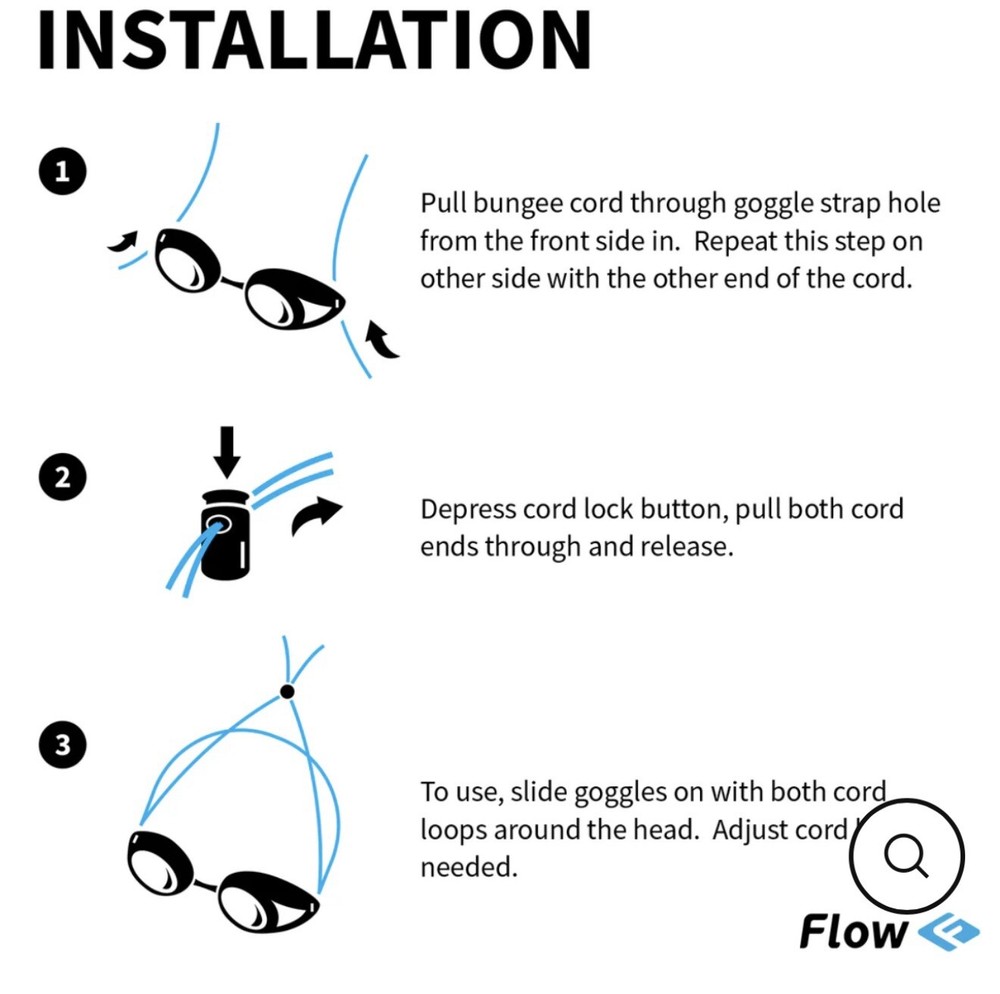 Goggle Bungee Straps Blue for Swim Goggles - A0086