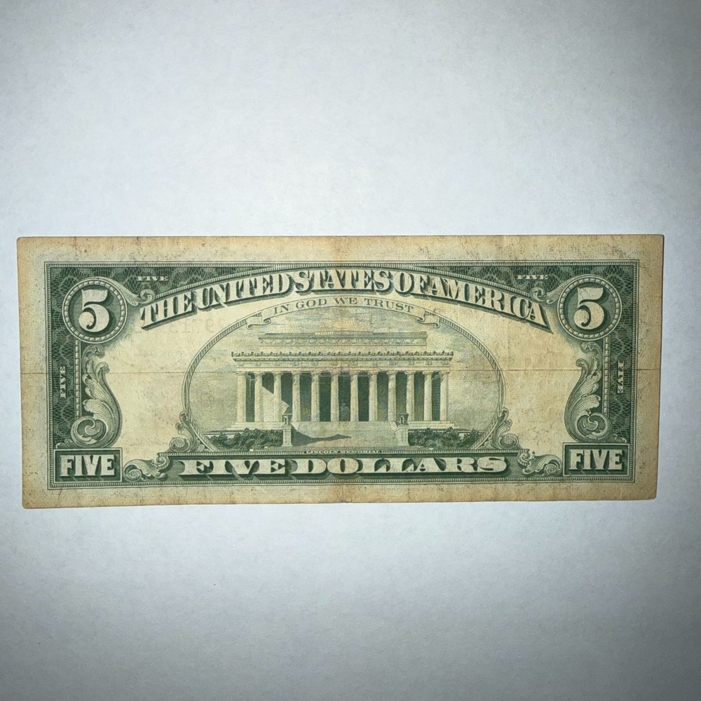 1963 US MINT FIVE DOLLAR NOTE RED INK SERIES IN THE 2s