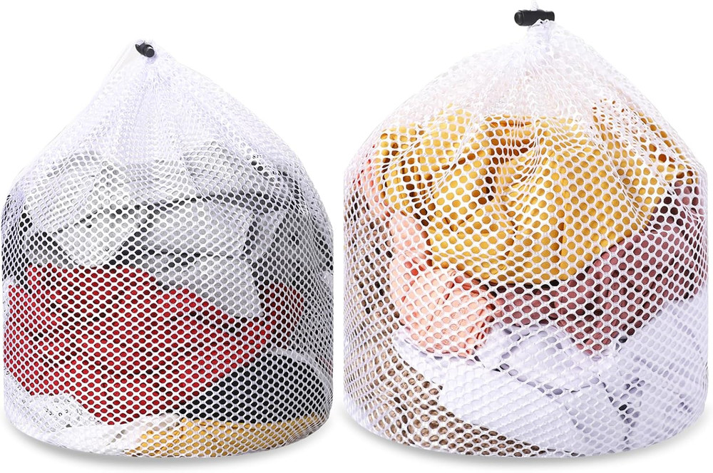 2Pcs Mesh Laundry Bags for Socks, Machine Washable Drawstring Design  Mesh Laund