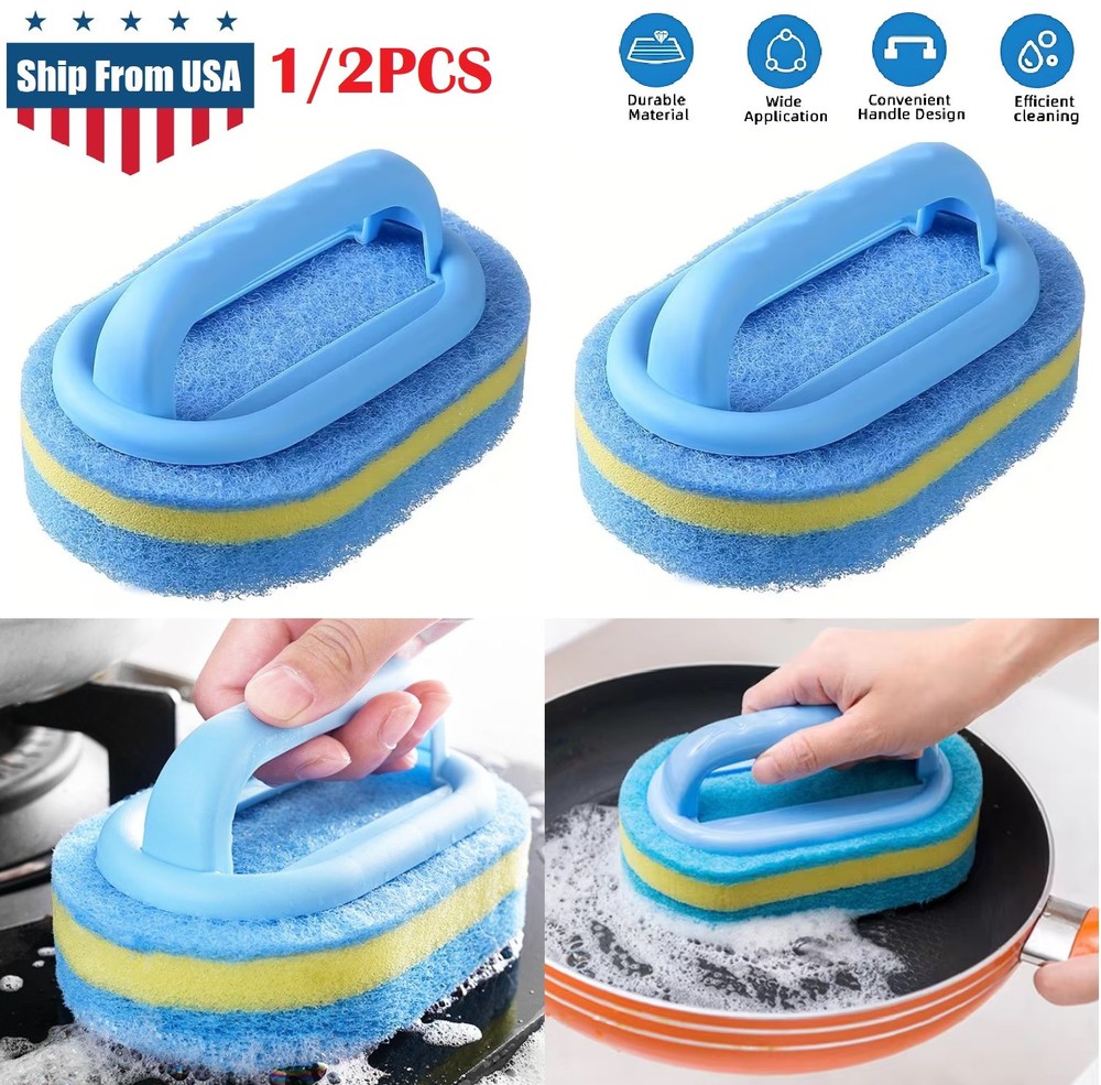 2× Magic Sponge Easy Cleaning Ceramic Tile Kitchen & Bathroom Surface Glass US
