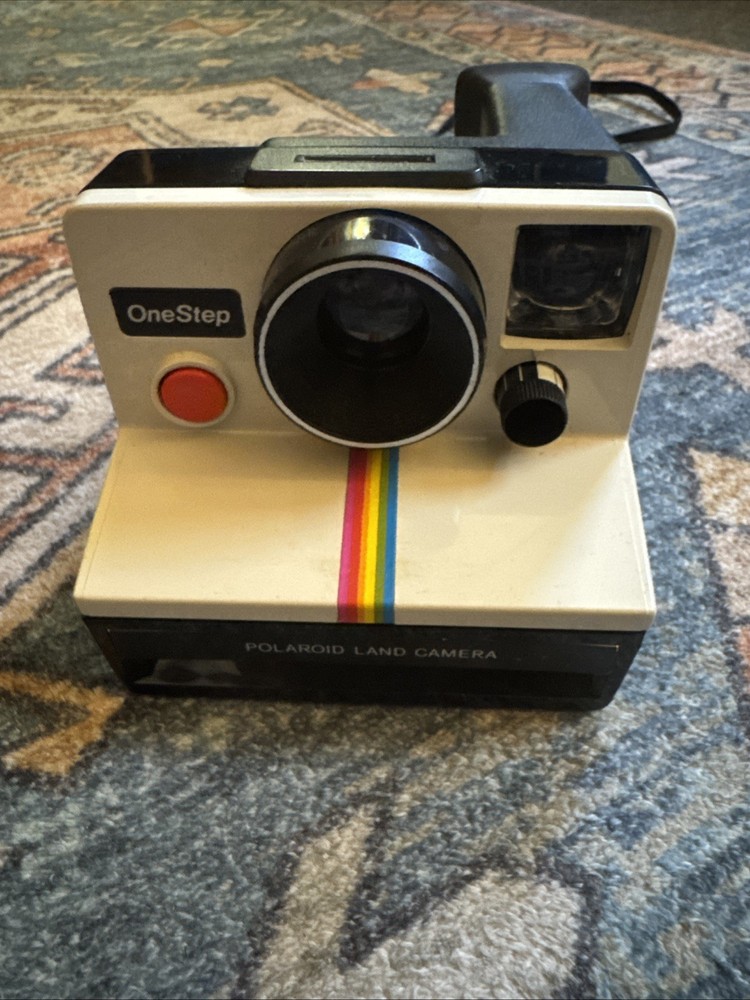 Polaroid OneStep White Rainbow Vintage Camera with Strap