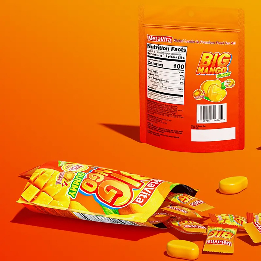 1 Pack Peeleble Gummy Mango Peeling Candy Mango Gummy Candy Individually Wrapped