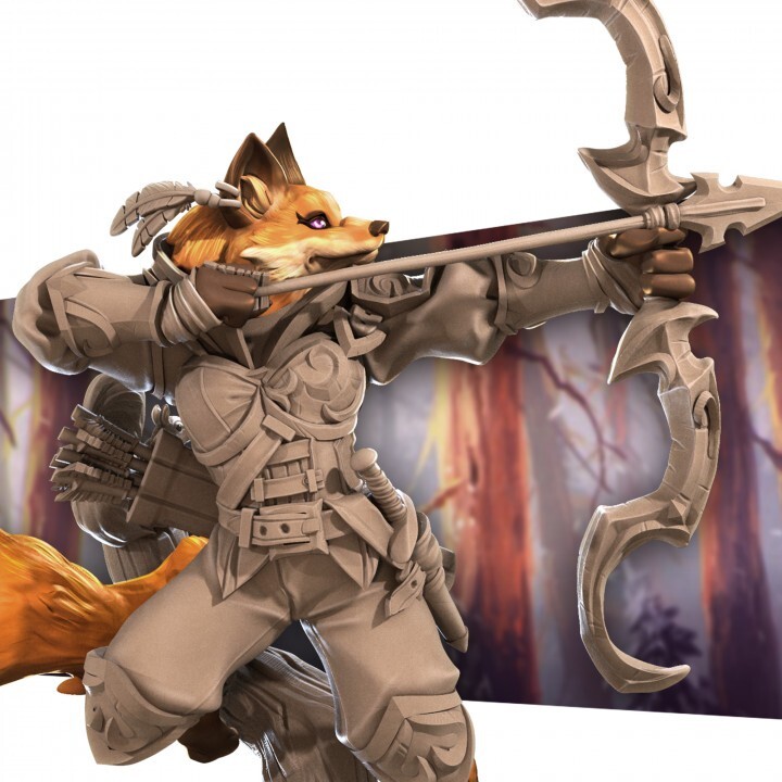 Bite the Bullet Miniature Bundle 9 Fox Folk kitsune miniatures plus bust