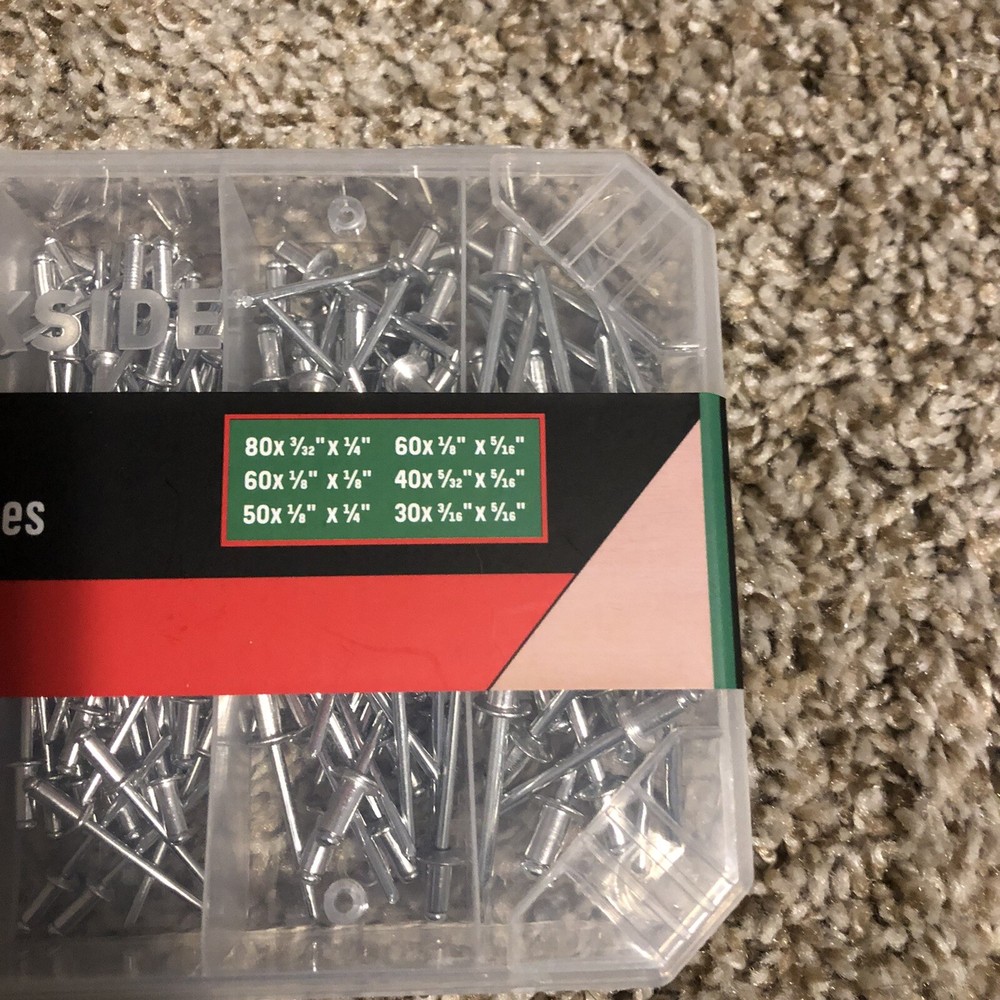 parkside pop rivet assortments 320pcs used for different materials