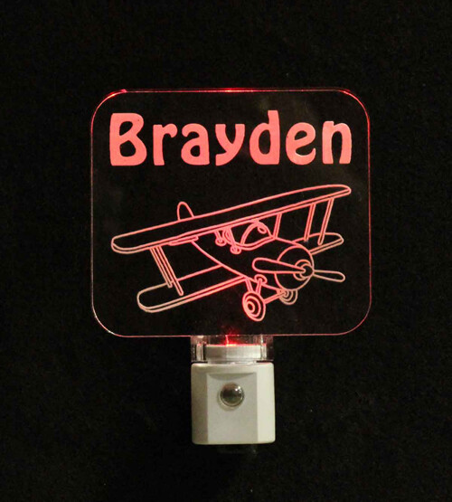 Personalized Airplane night light, boys gift, bedroom decor