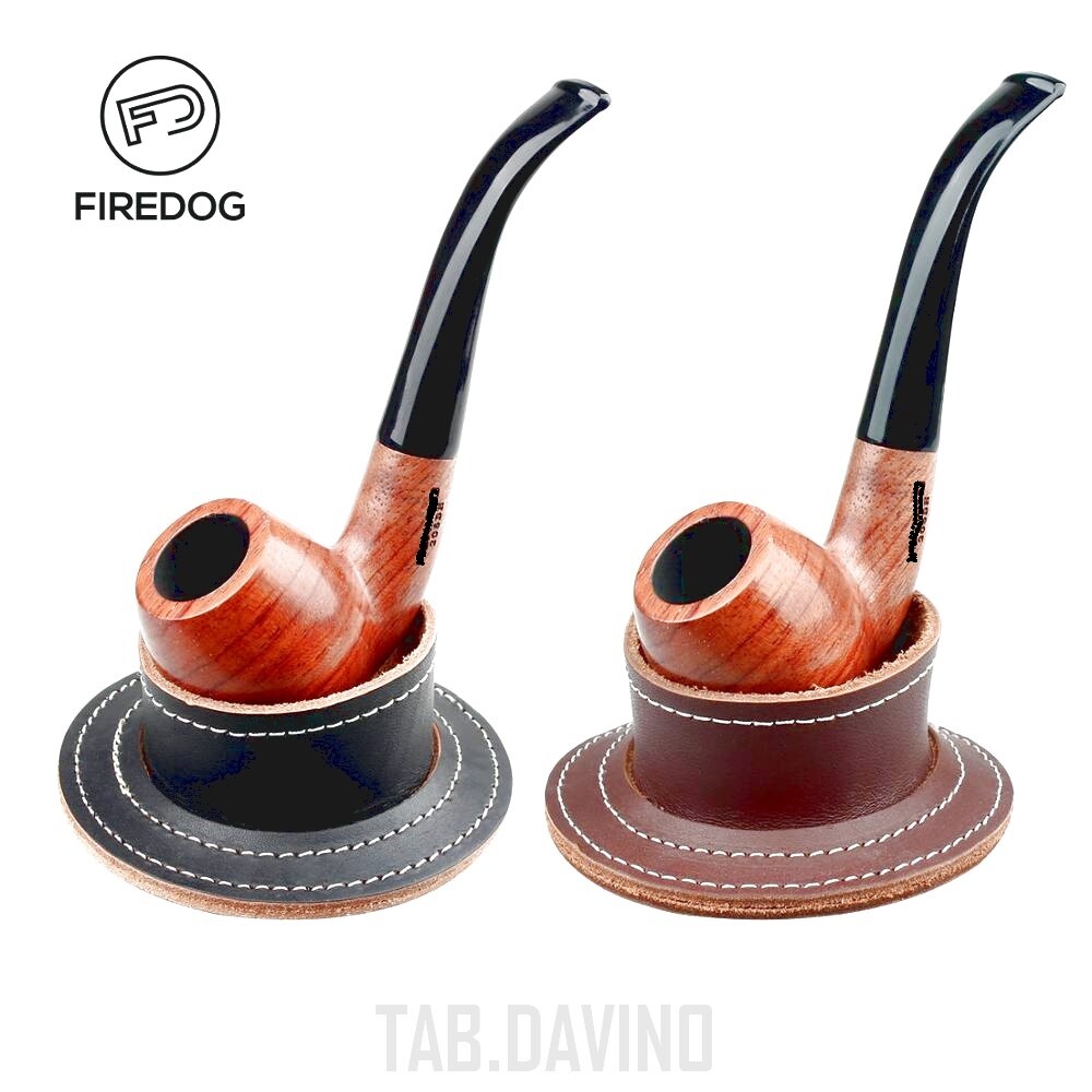 FIREDOG BLACK BROWN LEATHER PIPE REST CL61