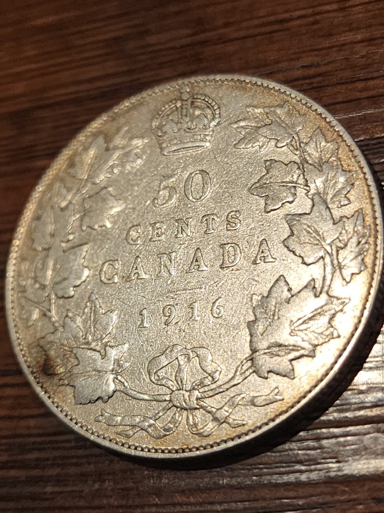 1916 Canada 50 Cents Silver Coin