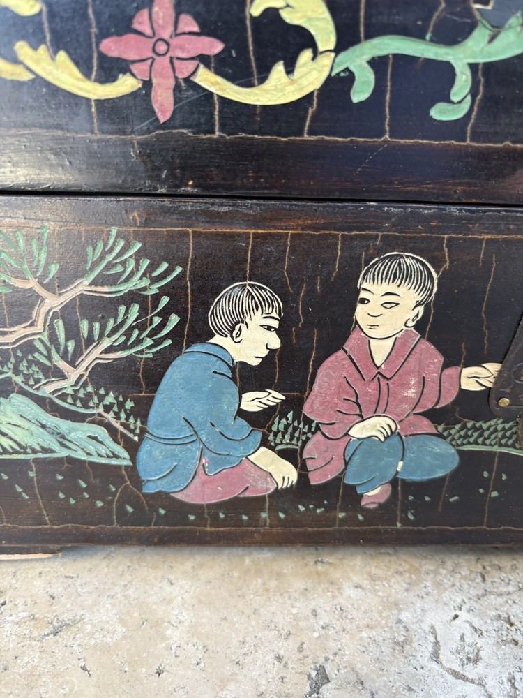 Asia. Chinese Painted Table Top Trunk