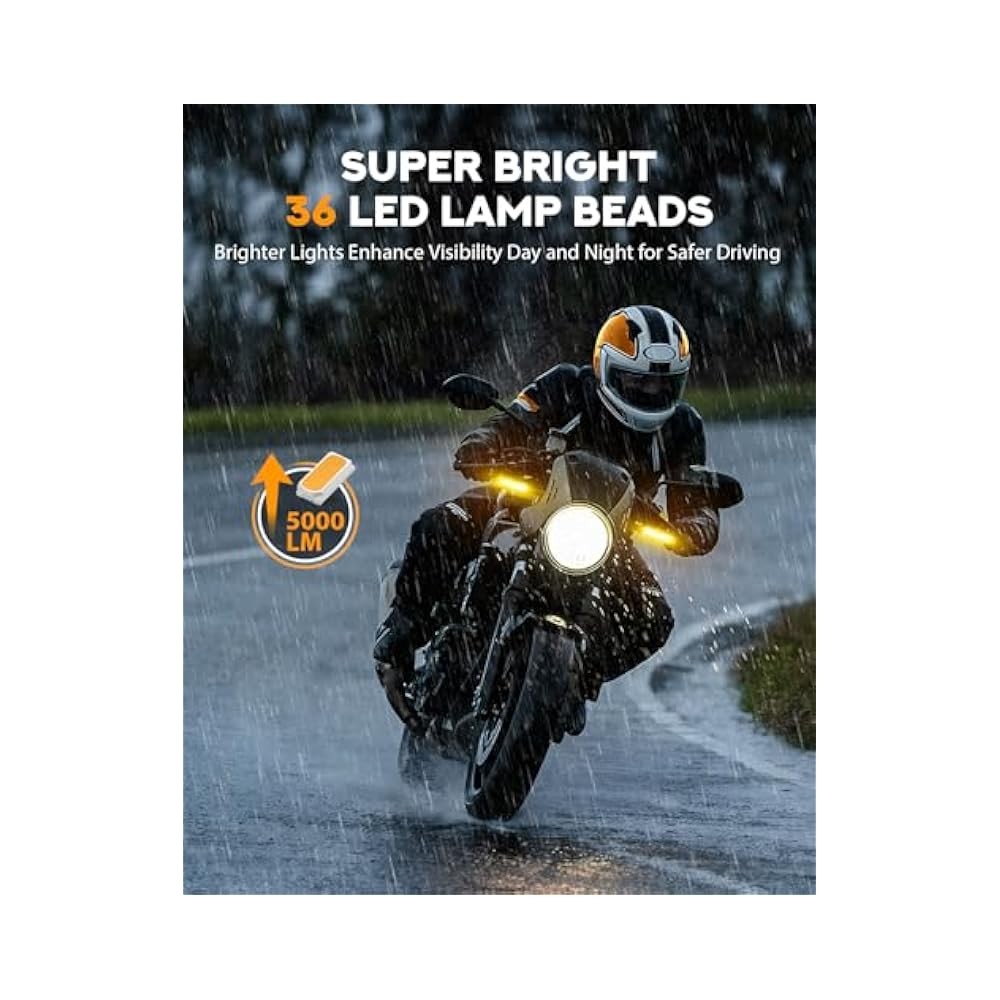 For Sequential Amber LED Turn Signals Motorcycles Dynamic Flashing Style