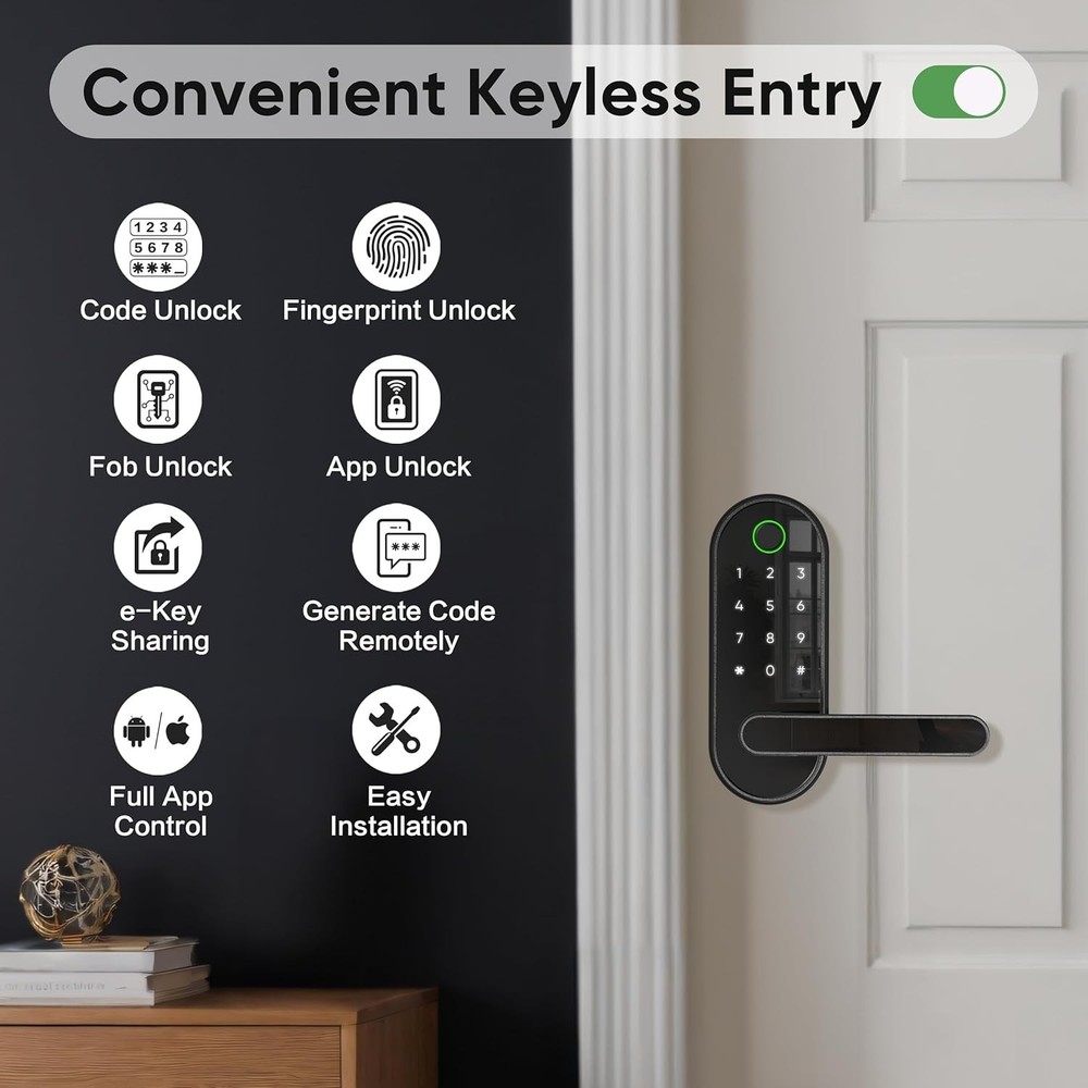 Digital Lock with App Control and Voice Assistant Compatibility for Easy Access
