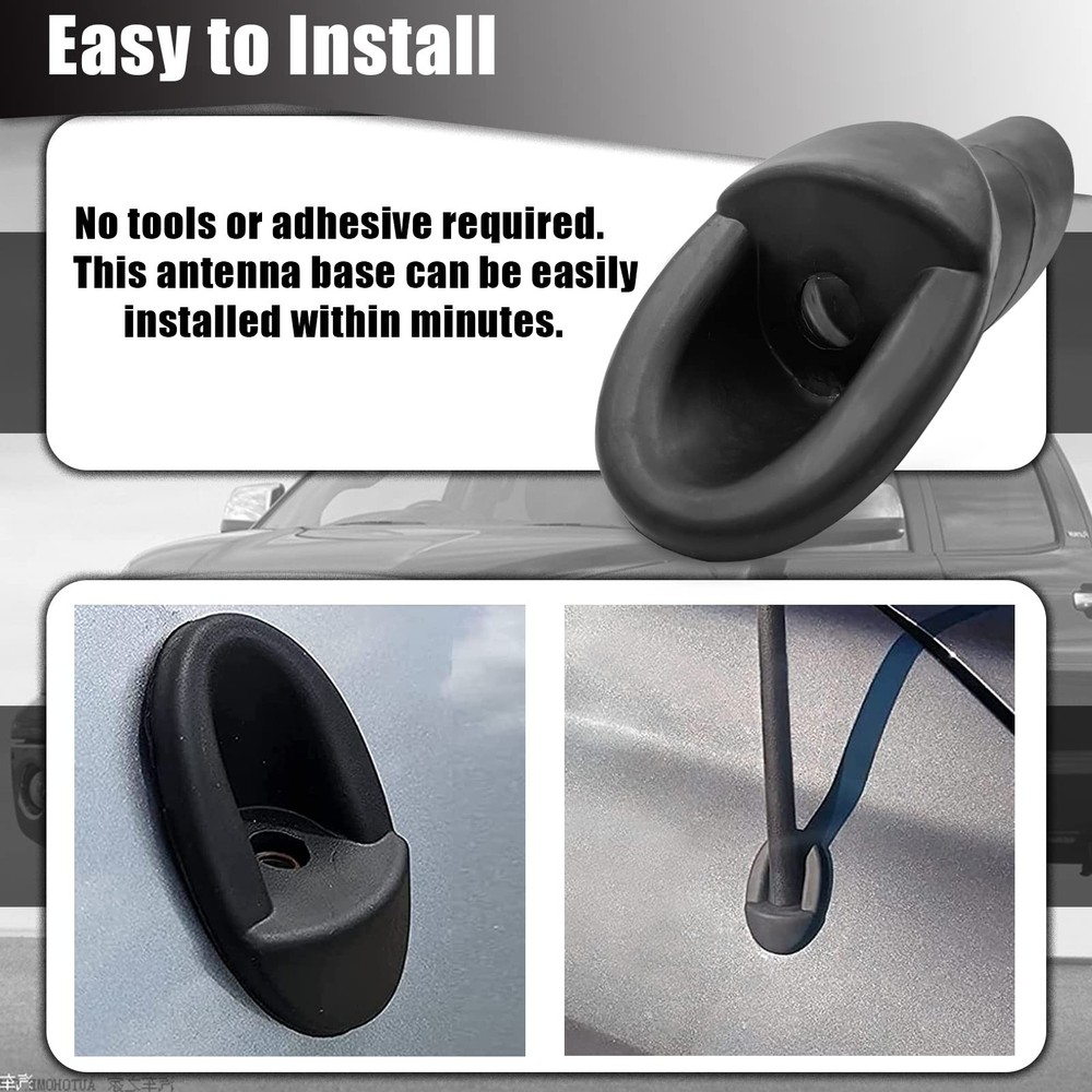 Antenna Ornament Rubber Adapter Base Compatible with Tundra 2007-2014 Black