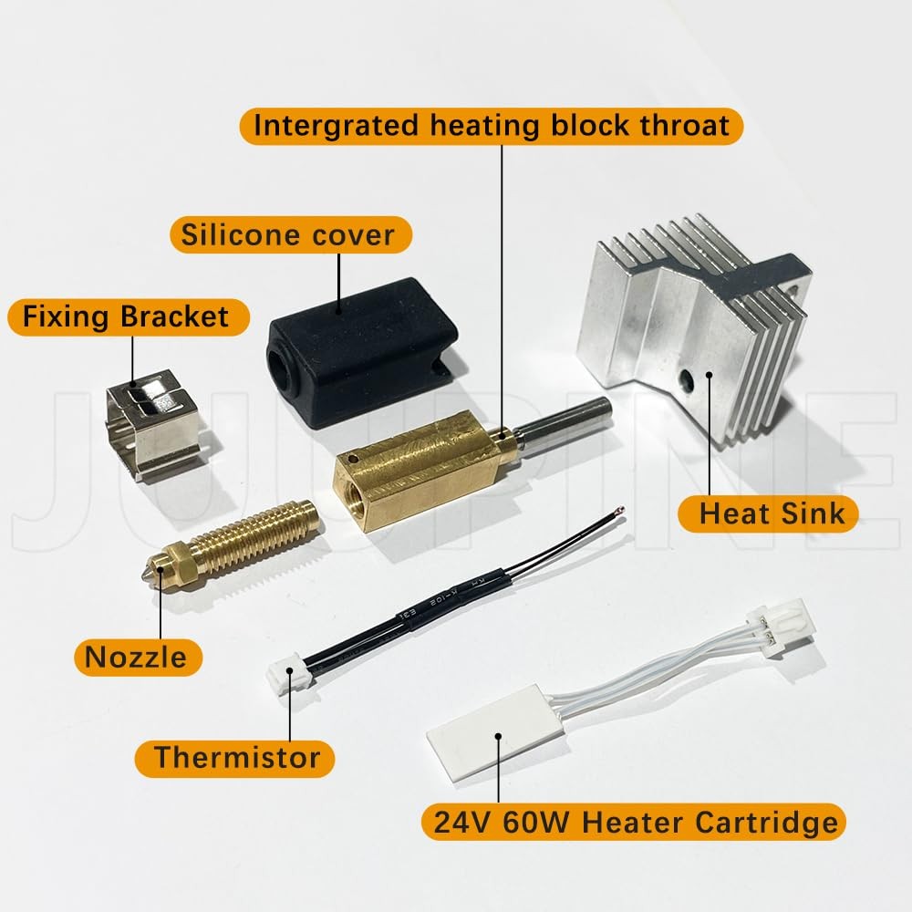 Carbon Hotend Kit for Elegoo Centauri 0.4mm Hardened Nozzle & 4pc Multi-Size Set