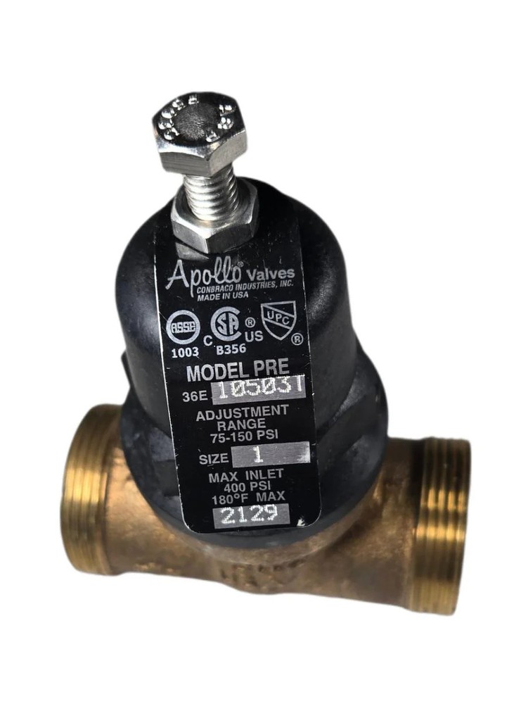 Apollo 36E10503T 1" NPT Brass PRV 75-150 PSI Pressure Reducing Valve