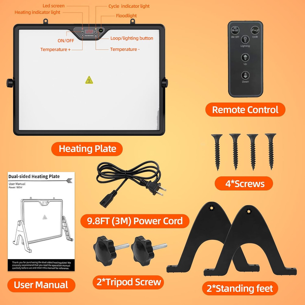 Brooder Plate for Chicks with Remote Control, Double-Sided Chick Heat Plate