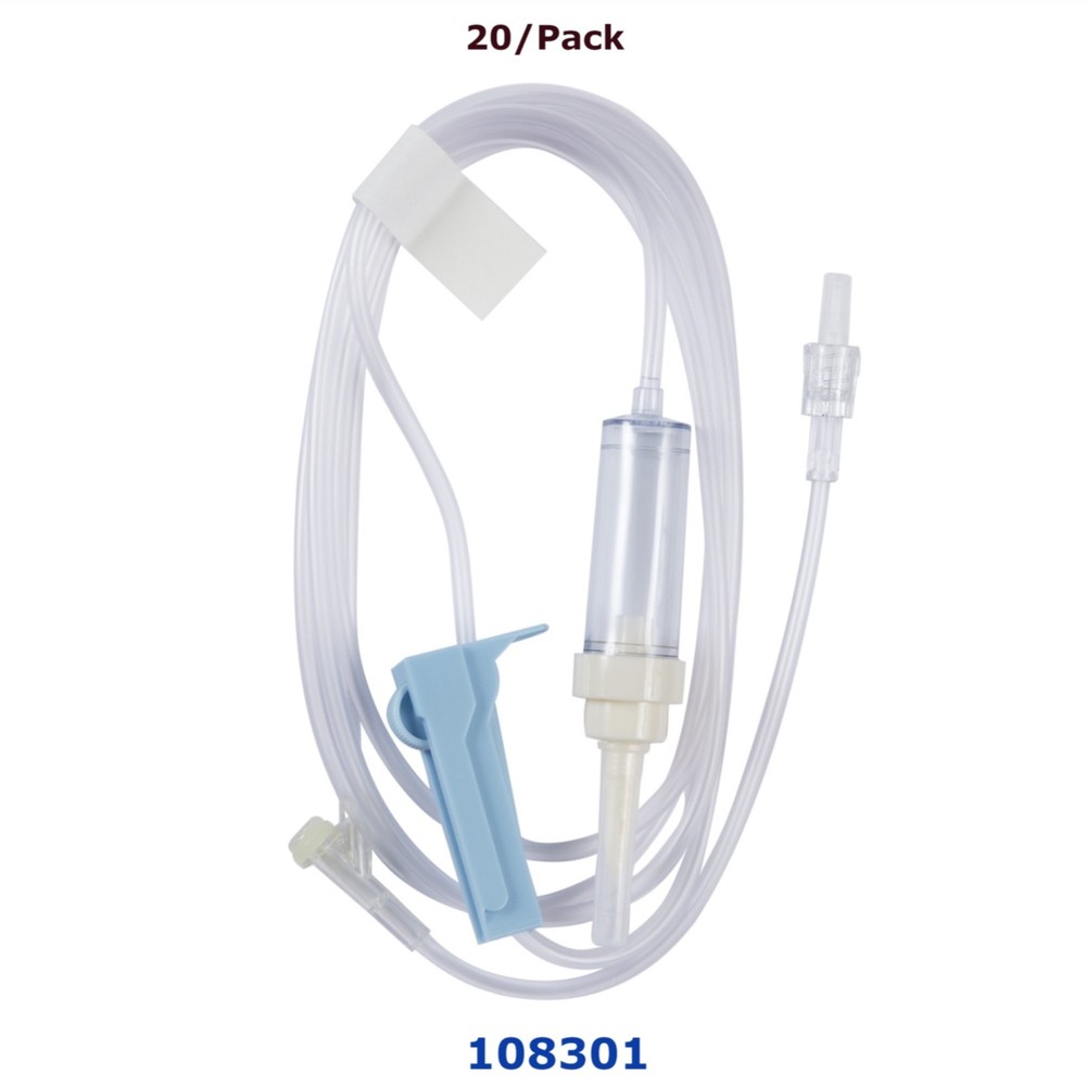 Primary IV Administration Set AMSafe Gravity 1 Port 10 Drops/mL 83" 20/Pack