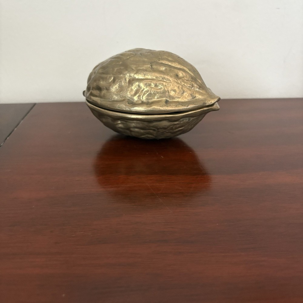 Brass Vintage Walnut Shaped Nutcracker - Interpur - Hinged