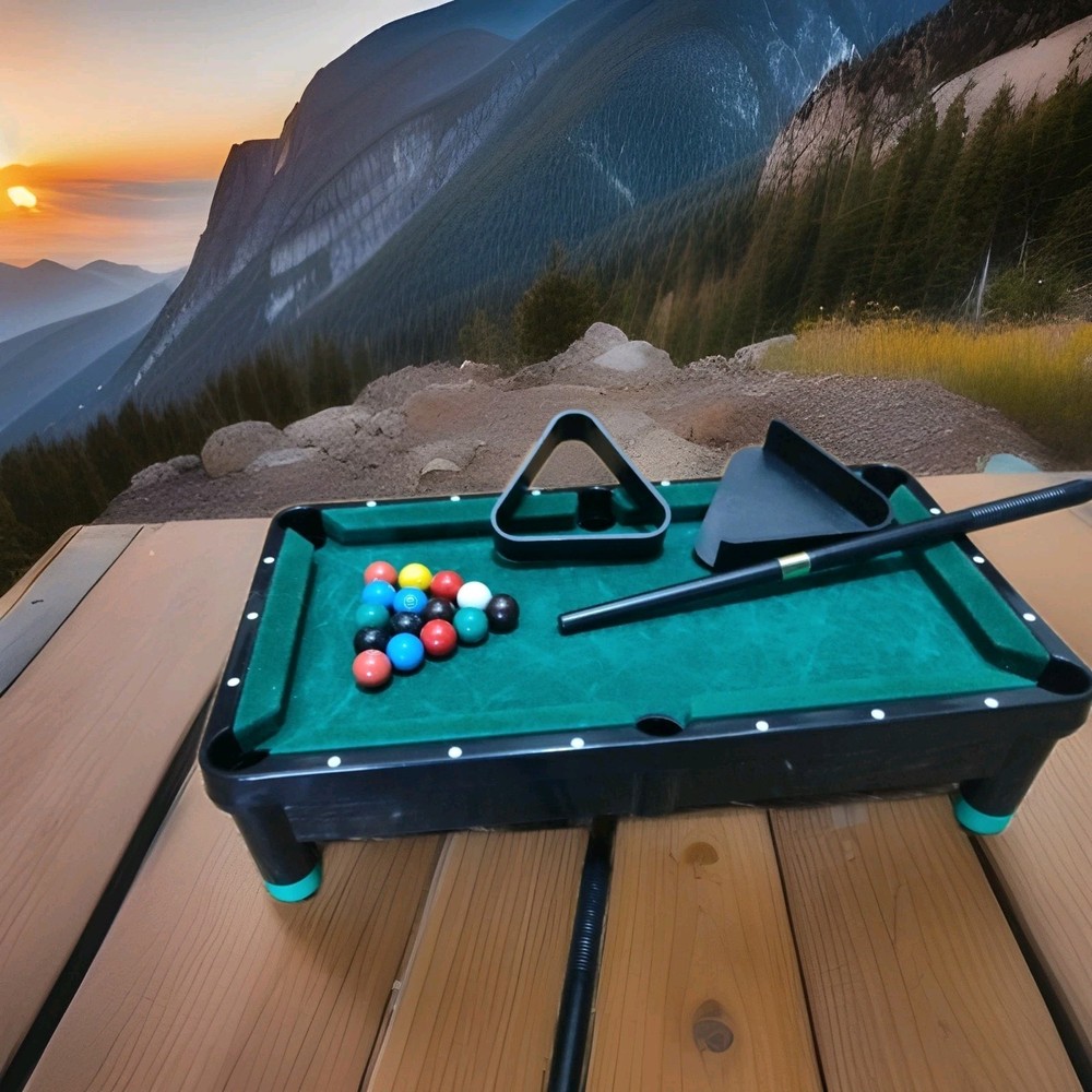 Mini Pool Game Table - Small Billiards Game Collectible