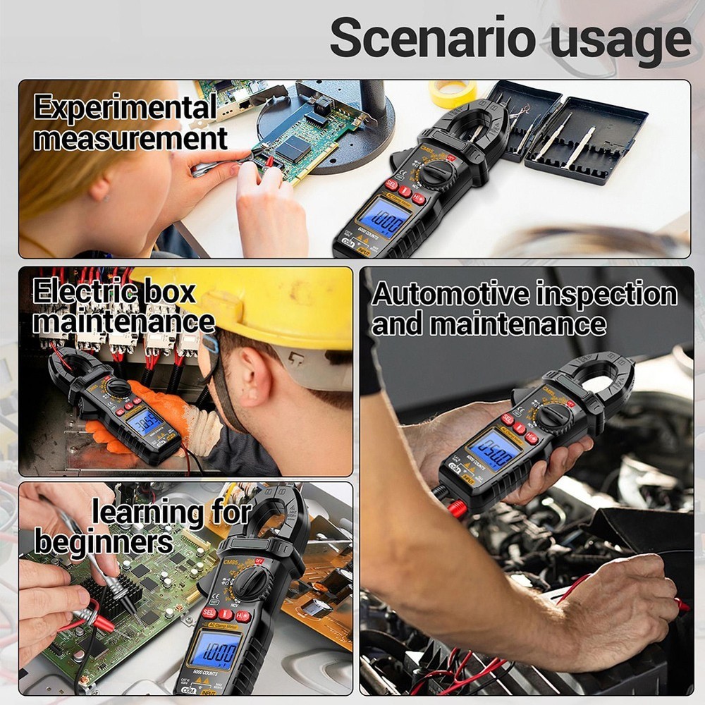 CM85 Clamp Meter with Backlight Flashlight NCV Diode Buzzer 6000 Count