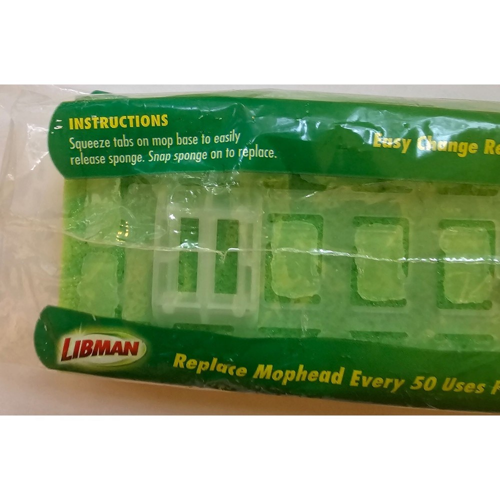 Libman Scrubster Mop Refill Easy Change Super Absorbent Cellulose Surface 1 ct