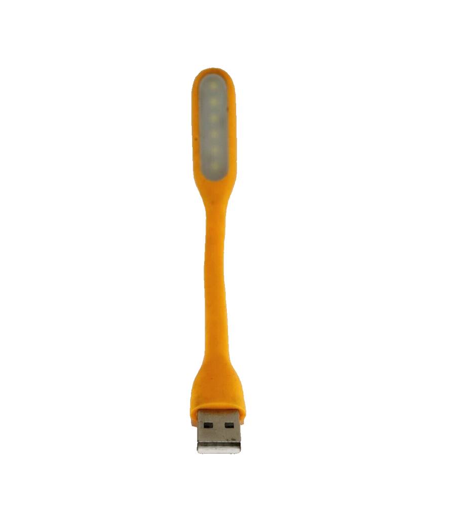 Mini USB LED Light Flexible Adjustable Angle Reading Lamp, Orange