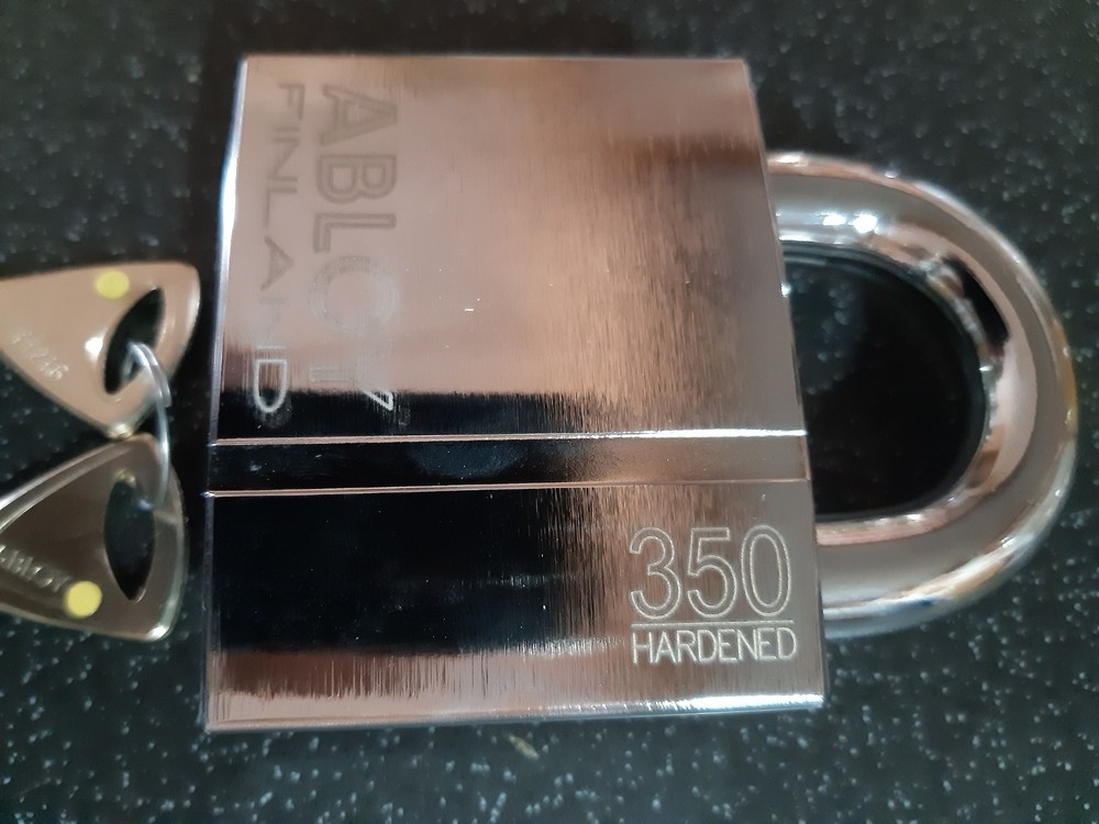 Genuine Abloy 350 Hardened Padlock. Includes 2 Keys.