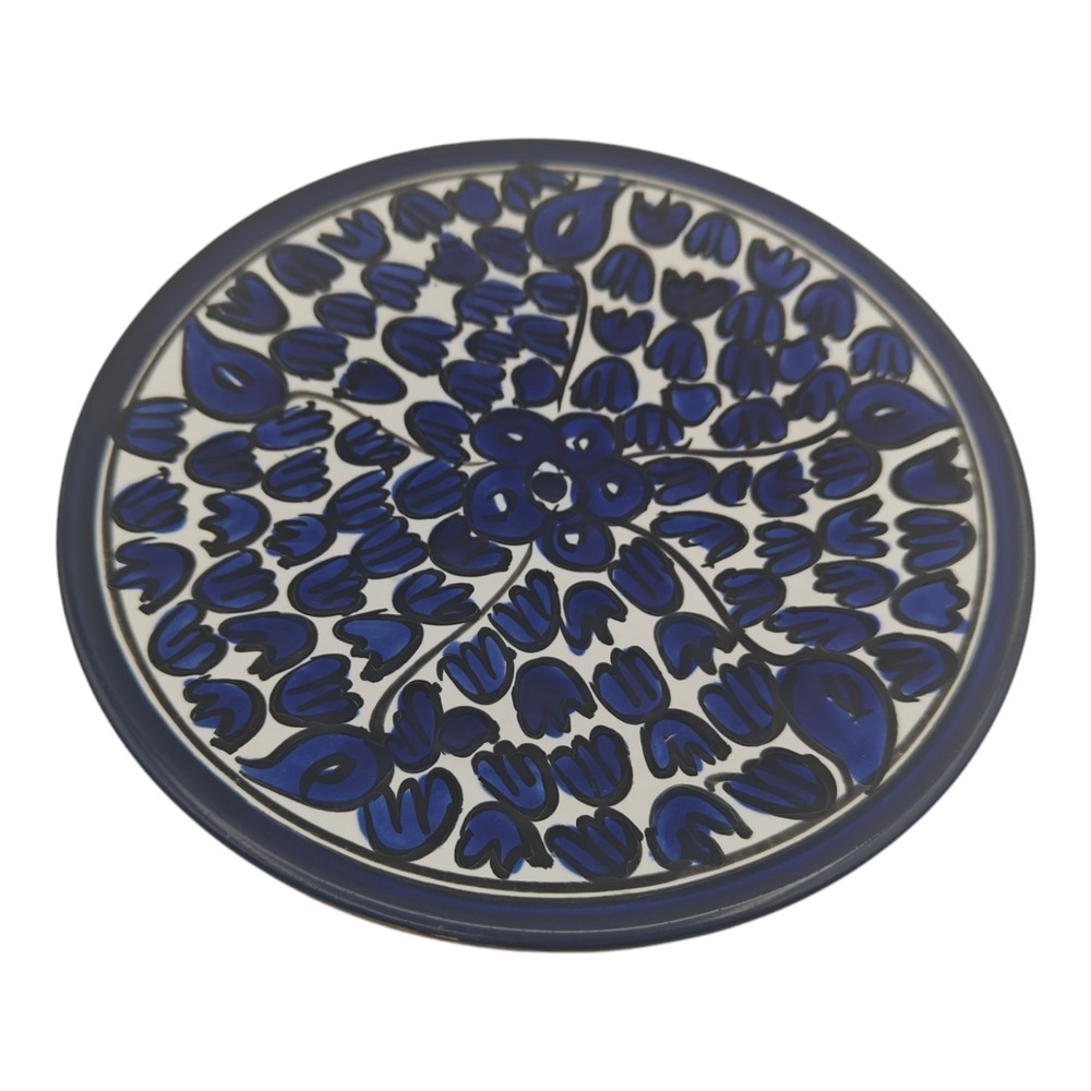 Armenian Ceramic Dish Jerusalem Blue Flowers Plate