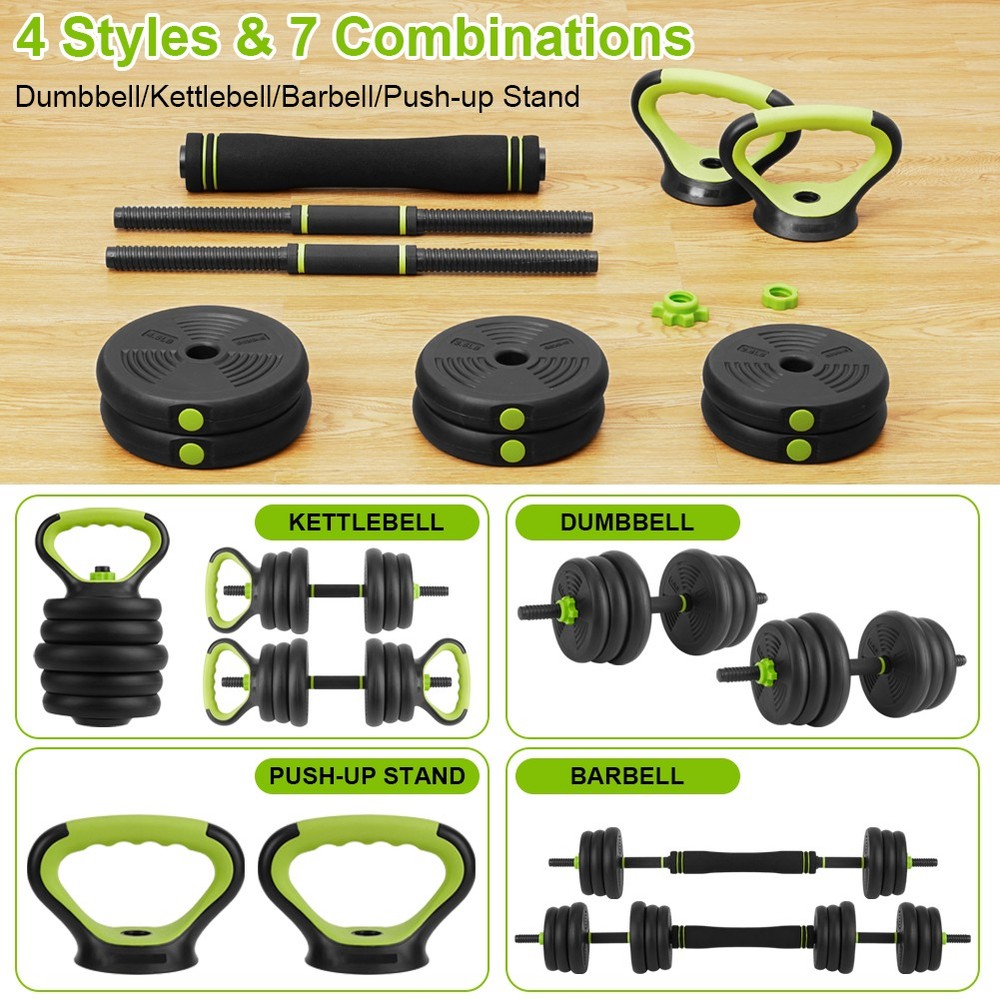 Adjustable Multi-Function Strength Training Dumbbells Set 44Lbs with Connector