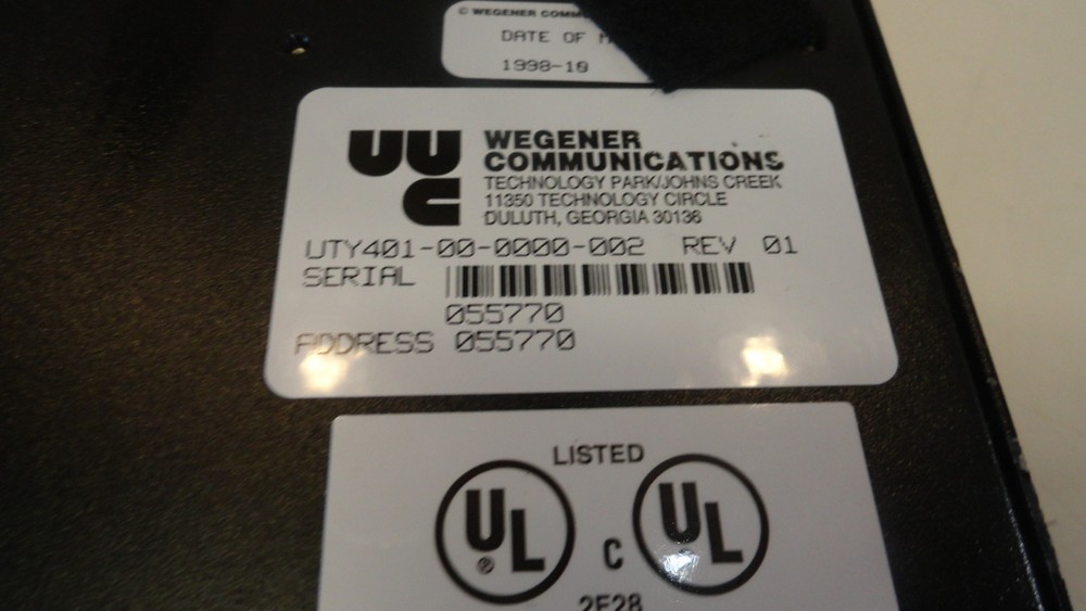 Wegener Unity UTY401-00-0000-002 Receiver MPEG 2 Broadcast Receiver