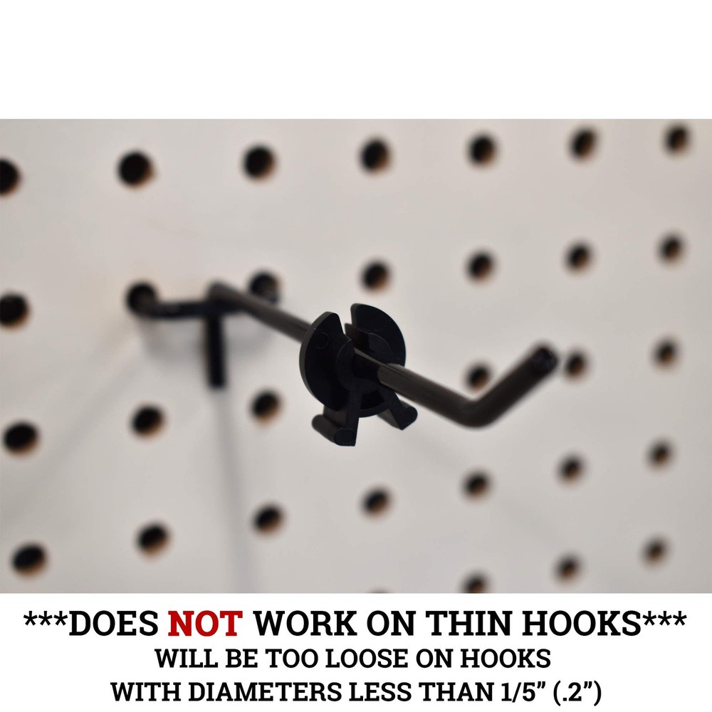 Black Peg Hook Stoppers, Squeeze & Pinch Inventory Control Clips to Help Keep Me
